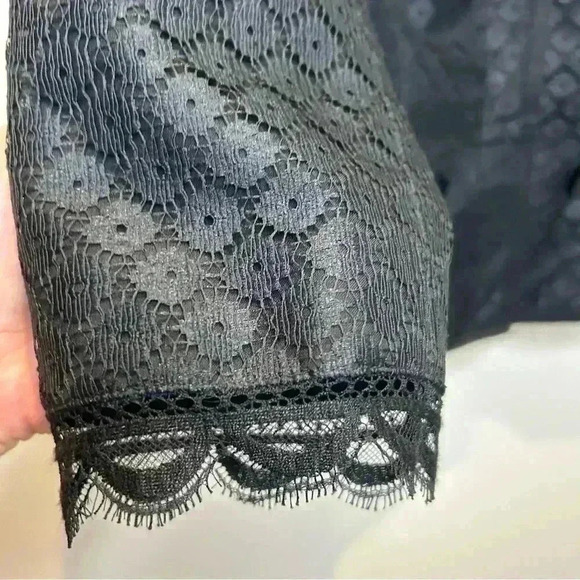 Stunning Kay Unger Black Blazer Lightweight  Fall Lace Bows - Picture 9 of 14